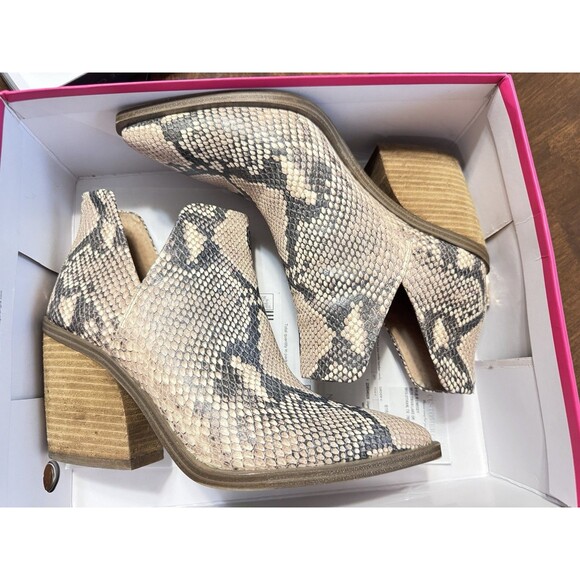 Vince Camuto Snake Print Ankle Boots - Picture 4 of 8